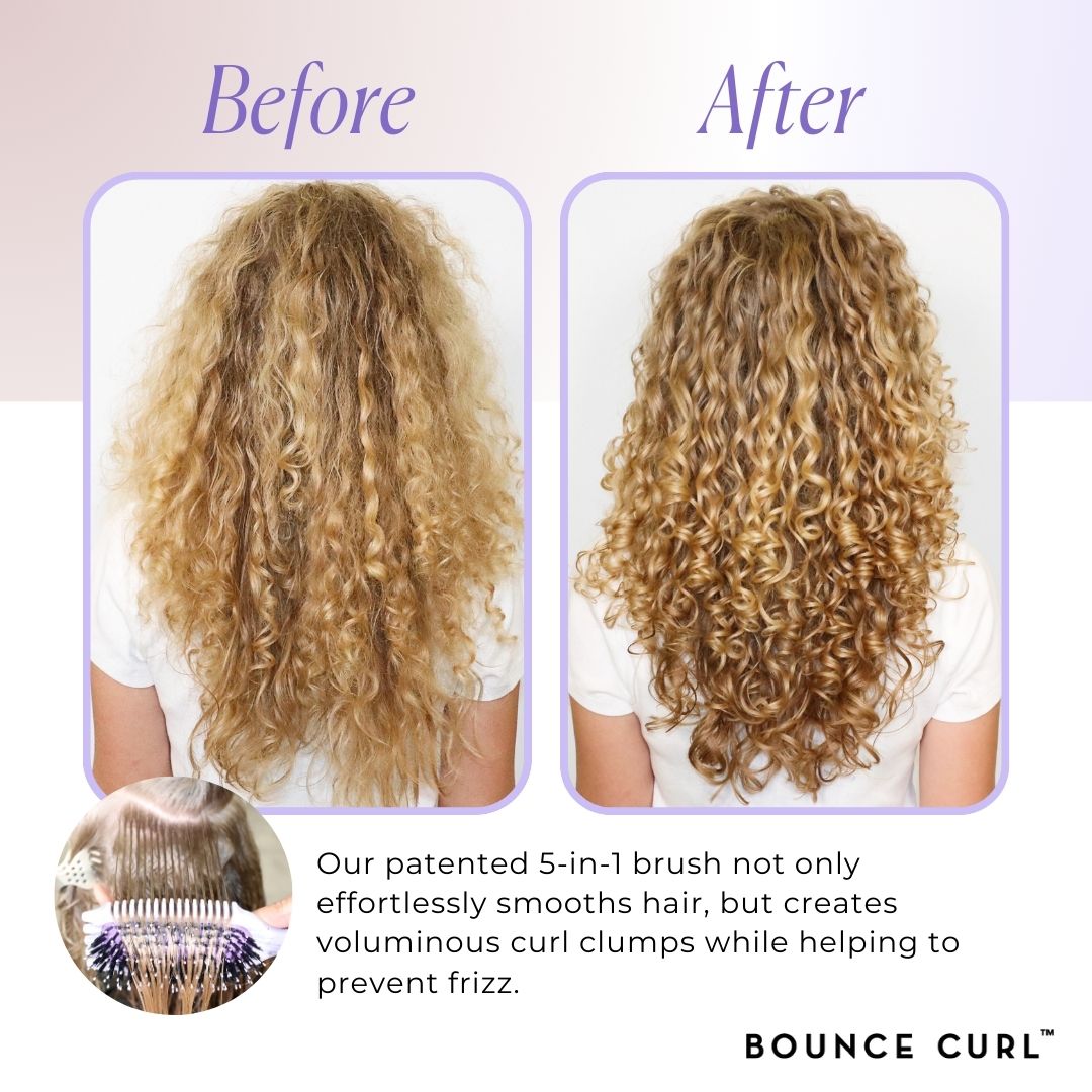 Bounce Curl Volume EdgeLift Brush before and after