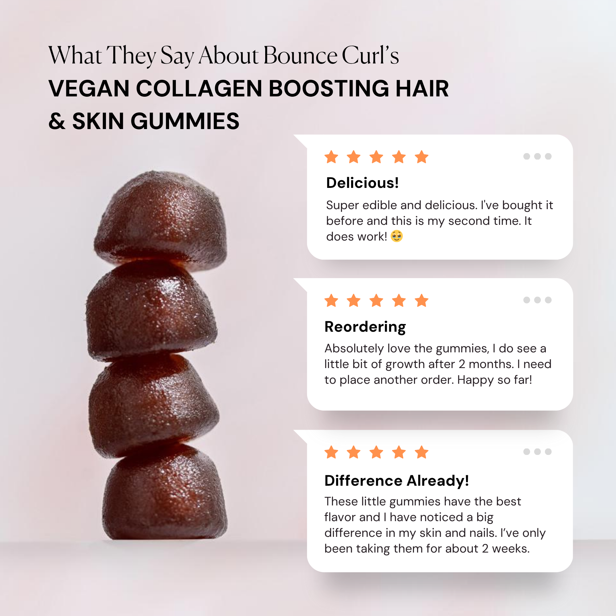 Bounce Curl Vegan Collagen Boosting Hair & Skin Gummies