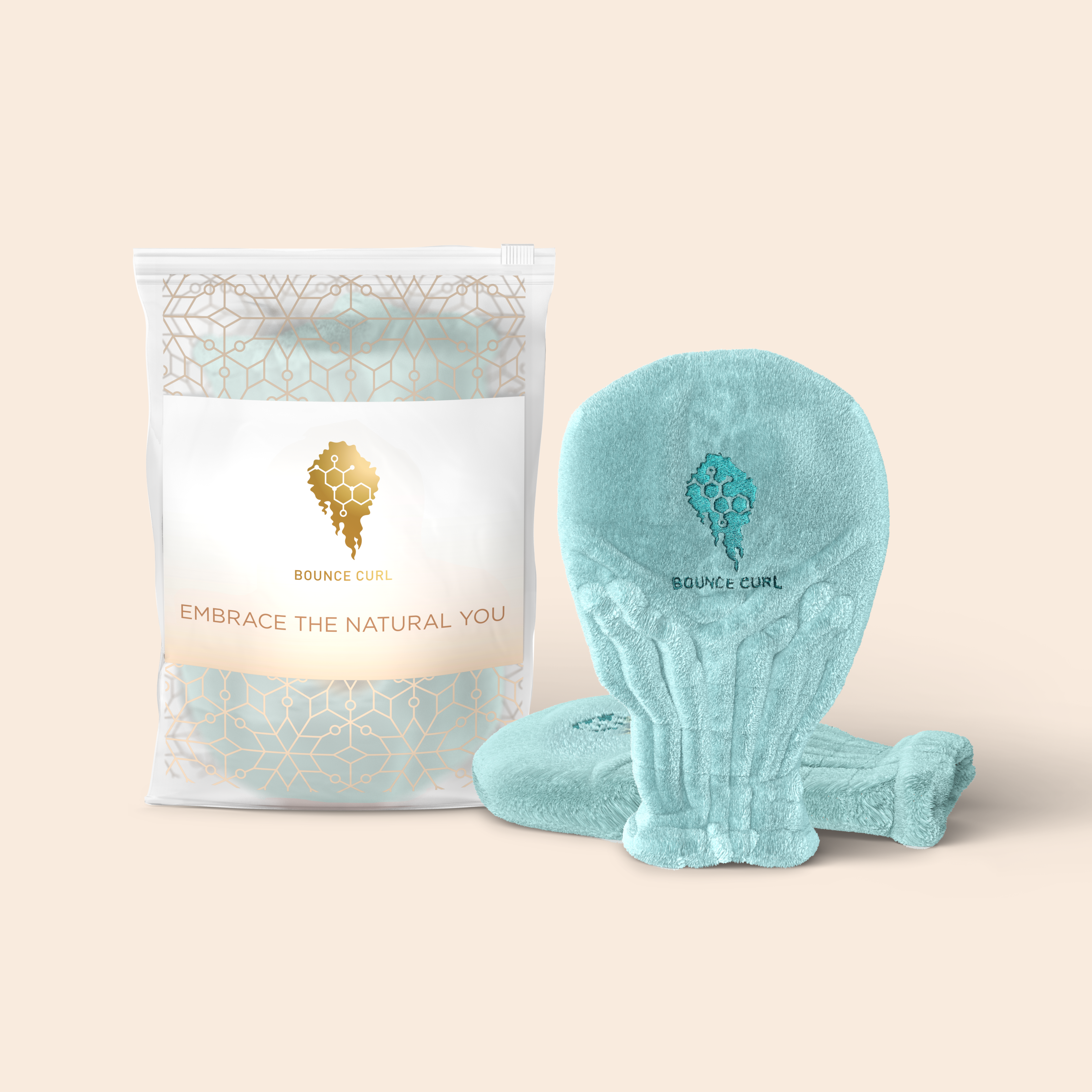 Bounce Curl Hair Drying Mitten - Teal