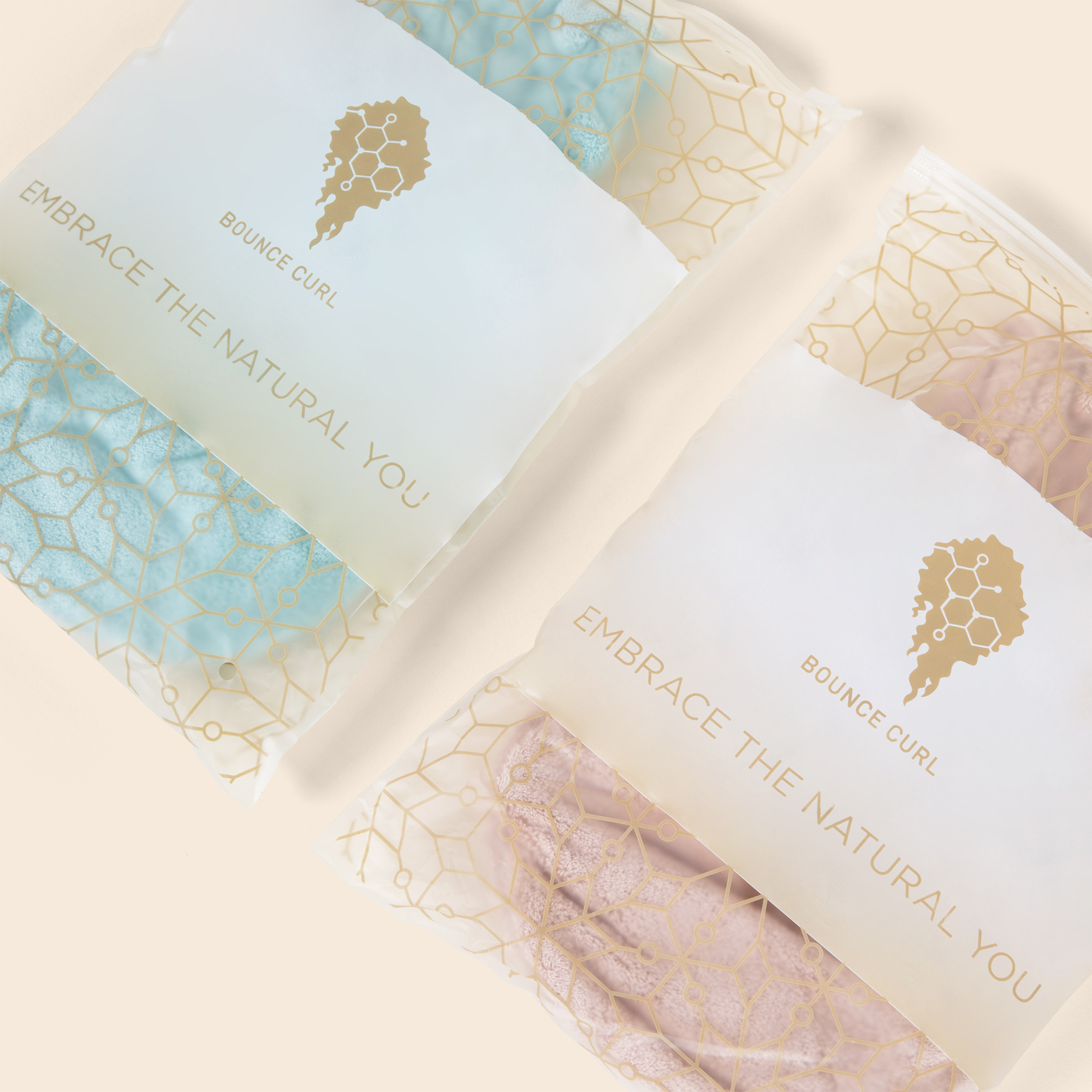 Bounce Curl Hair Drying Mitten - Teal and Tan