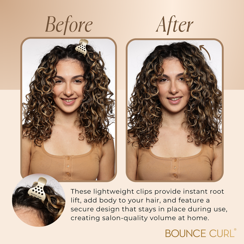 Bounce Curl Root Clips before and after
