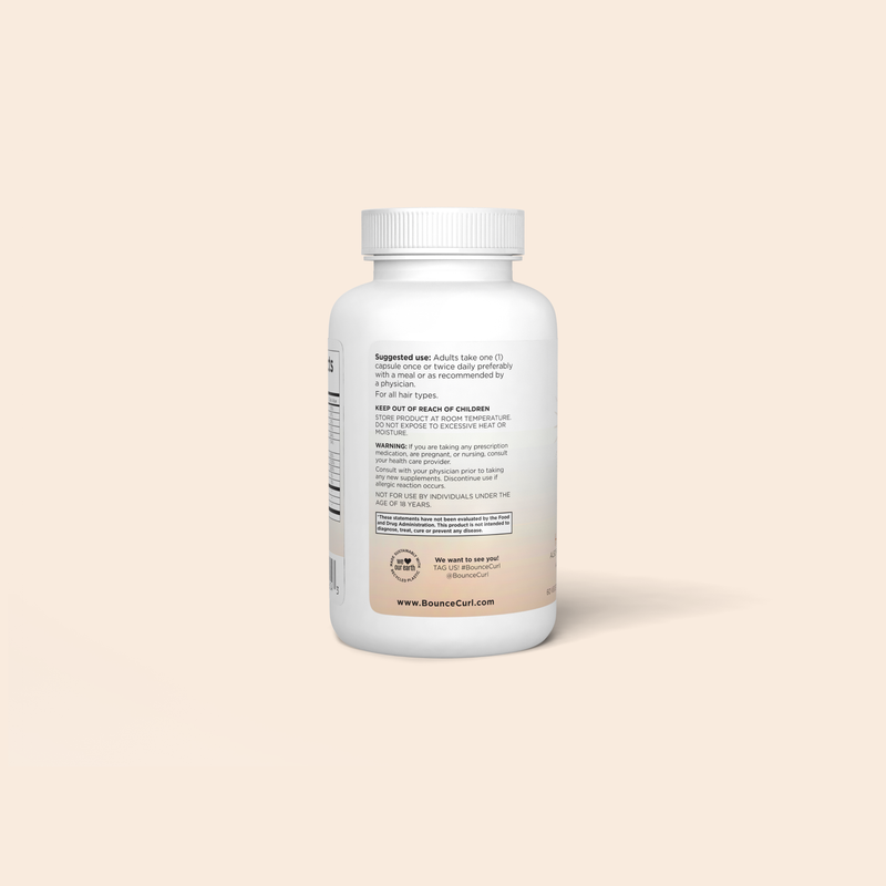 Bounce Curl Hair Vitamins back of bottle