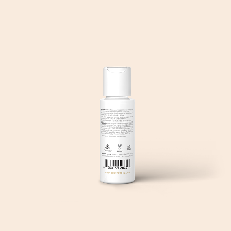 Bounce Curl Light Hold Creme Gel 2 oz back of product